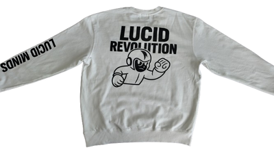 White "Rise" Long Sleeve Premium Sweatshirt