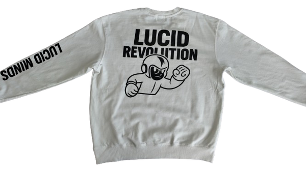White "Rise" Long Sleeve Premium Sweatshirt